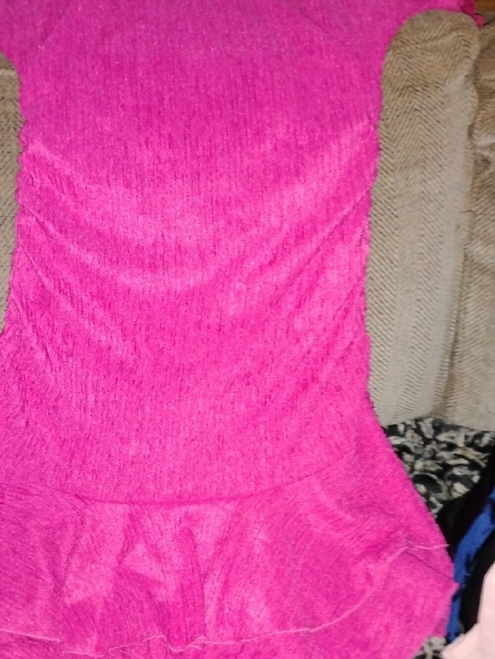 Womens Pink Ruffle Hem Knit Dress - Picture 7 of 7